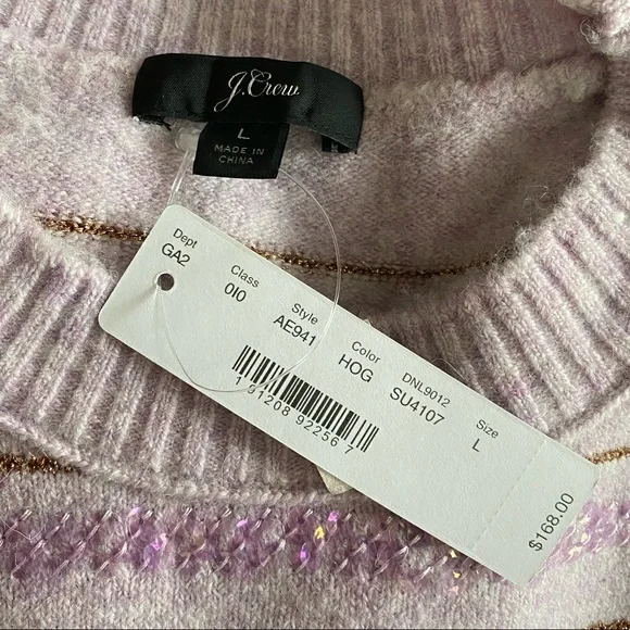 J. Crew Sequin Stripe Supersoft Yarn Sweater - Picture 7 of 9